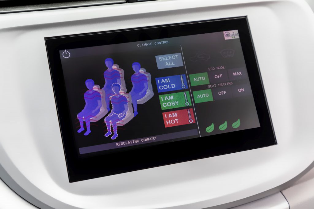 Picture of installed user-centric desigend Human Machine Interface (HMI) in the QUIET demonstrator car.